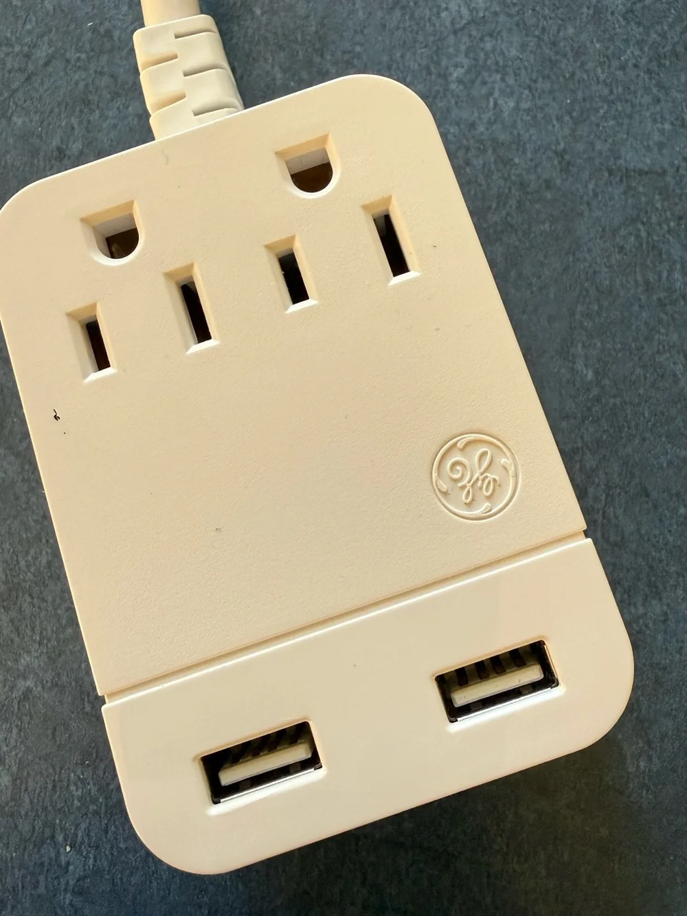 GE Pro 2-Outlet 2-USB 12ft. Extension Cord with Surge Protection